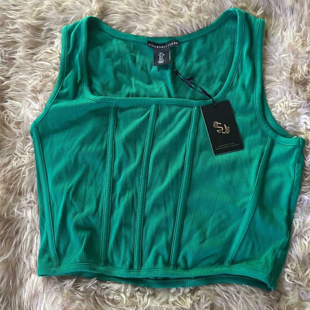 Sincerely Jules Green Crop Top